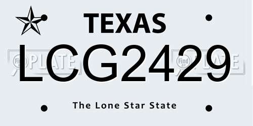 LCG2429 Texas License Plate