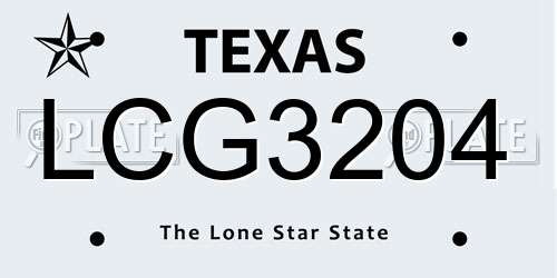 LCG3204 Texas License Plate