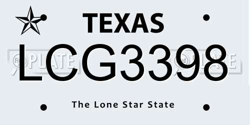 LCG3398 Texas License Plate