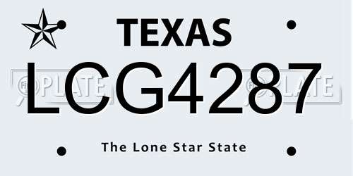 LCG4287 Texas License Plate