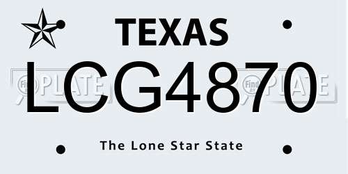 LCG4870 Texas License Plate