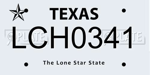 LCH0341 Texas License Plate