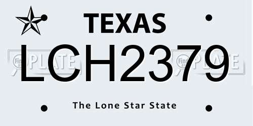 LCH2379 Texas License Plate