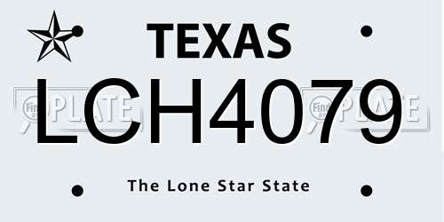 LCH4079 Texas License Plate
