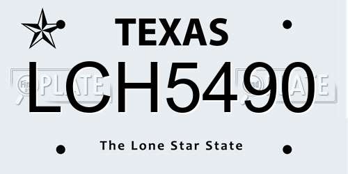 LCH5490 Texas License Plate