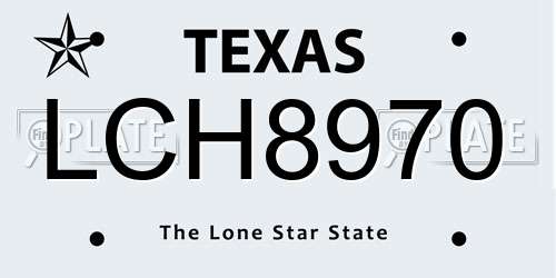 LCH8970 Texas License Plate