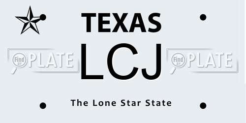 LCJ Texas License Plate