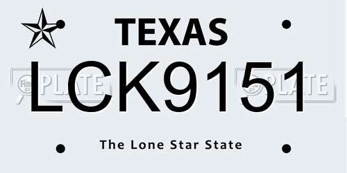 LCK9151 Texas License Plate