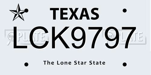 LCK9797 Texas License Plate
