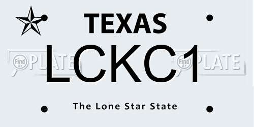 LCKC1 Texas License Plate