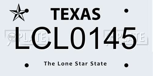 LCL0145 Texas License Plate