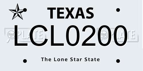 LCL0200 Texas License Plate