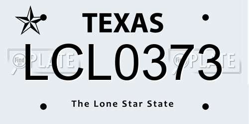 LCL0373 Texas License Plate