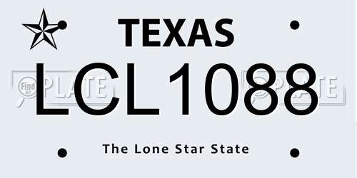 LCL1088 Texas License Plate