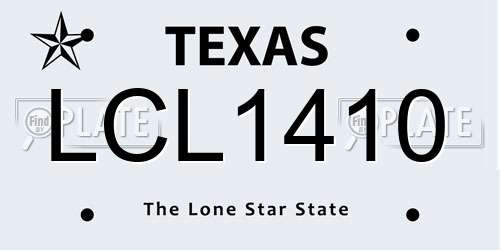 LCL1410 Texas License Plate