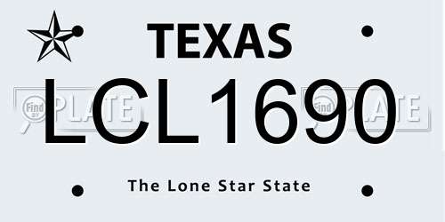 LCL1690 Texas License Plate