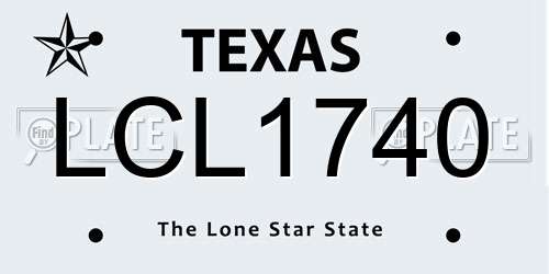 LCL1740 Texas License Plate