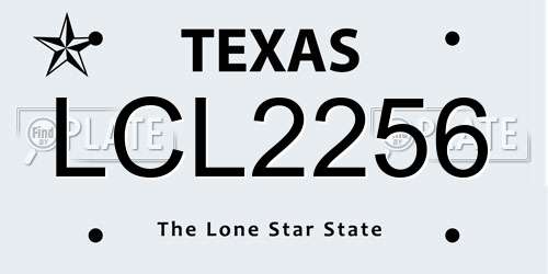 LCL2256 Texas License Plate