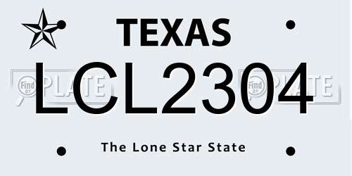 LCL2304 Texas License Plate
