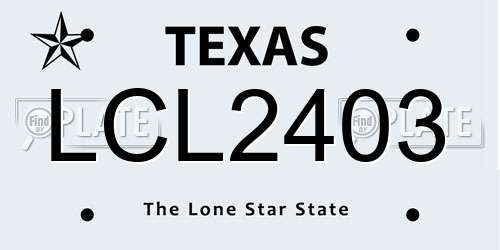 LCL2403 Texas License Plate