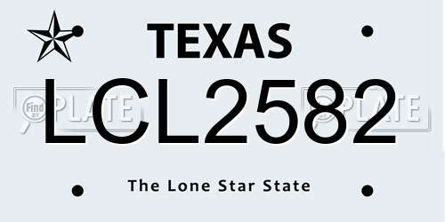 LCL2582 Texas License Plate