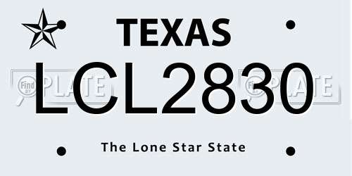 LCL2830 Texas License Plate