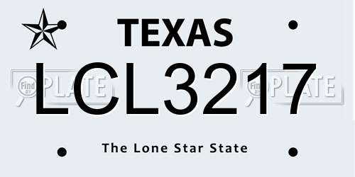 LCL3217 Texas License Plate