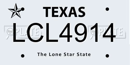 LCL4914 Texas License Plate