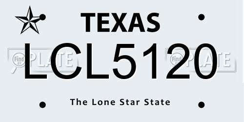 LCL5120 Texas License Plate