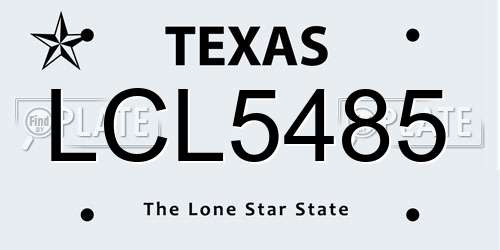 LCL5485 Texas License Plate