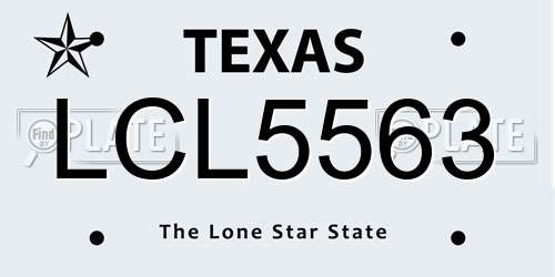 LCL5563 Texas License Plate