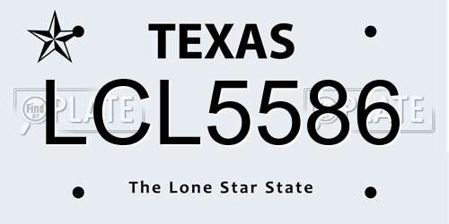 LCL5586 Texas License Plate