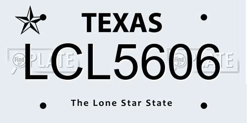 LCL5606 Texas License Plate