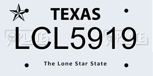 LCL5919 Texas License Plate