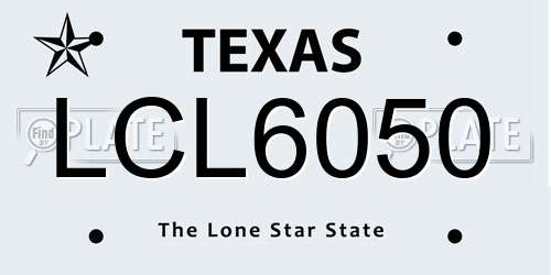 LCL6050 Texas License Plate