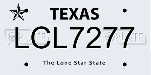 LCL7277 Texas License Plate