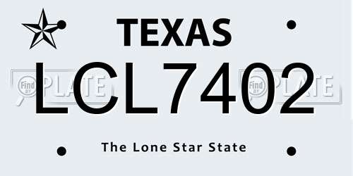 LCL7402 Texas License Plate