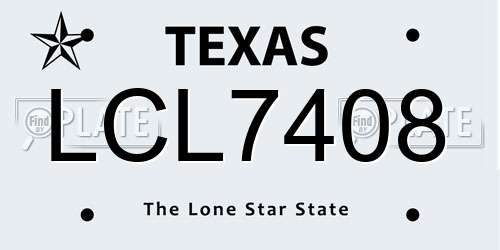 LCL7408 Texas License Plate