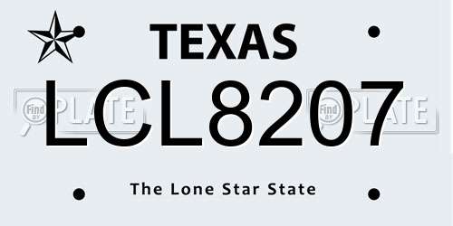 LCL8207 Texas License Plate