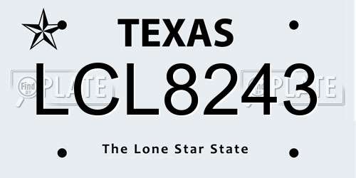 LCL8243 Texas License Plate