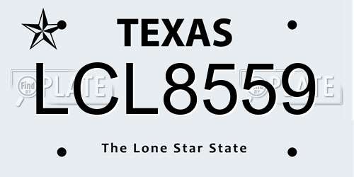 LCL8559 Texas License Plate