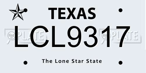 LCL9317 Texas License Plate