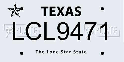 LCL9471 Texas License Plate