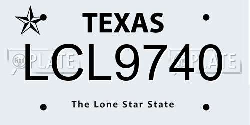LCL9740 Texas License Plate