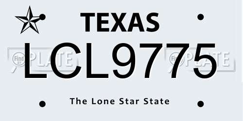 LCL9775 Texas License Plate