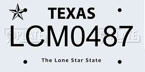 LCM0487 Texas License Plate