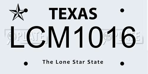 LCM1016 Texas License Plate
