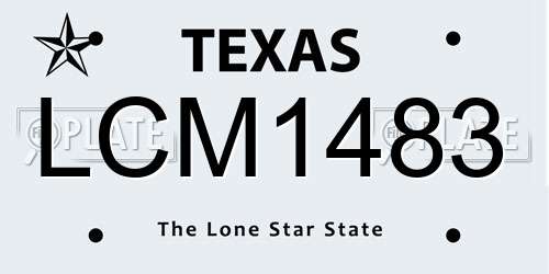 LCM1483 Texas License Plate