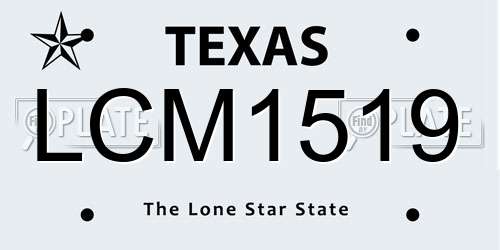 LCM1519 Texas License Plate