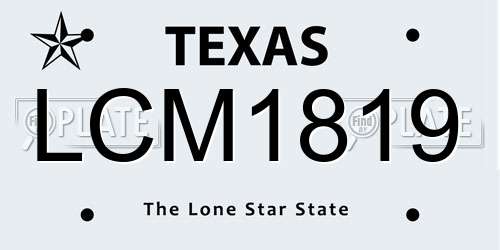 LCM1819 Texas License Plate